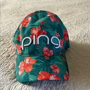 Ping Kids Tropical Floral Hat - Green and Red